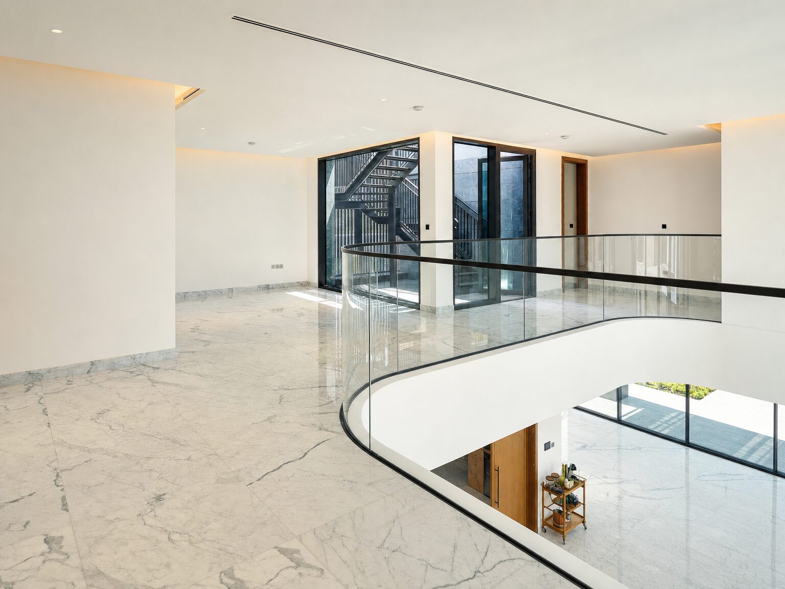 Sculptural upper gallery